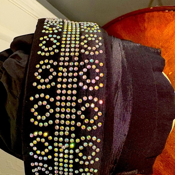 Courage Caps Chemo Sleep Fully Stoned Headwear Shimmery Black Scarf Cap - Picture 4 of 7